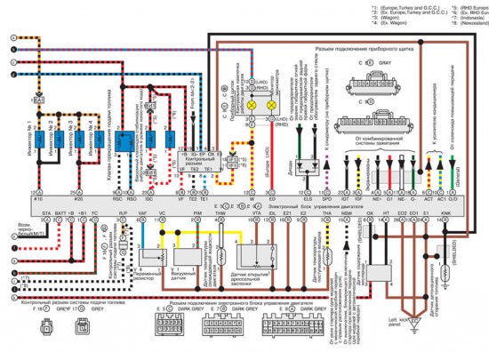 Электросхема системы управления двигателем